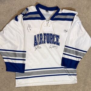 Air Force Hockey Jersey with Blue Stripes